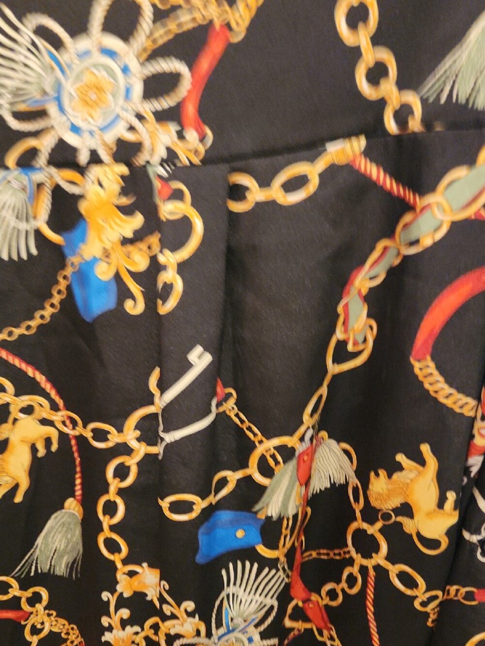 Fashion Nova Black Chain & Tassel Button-Down Shirt Missing Tag- Small - Picture 9 of 9